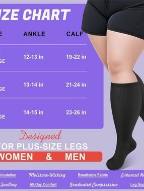 Black Compression Socks - 3Prs